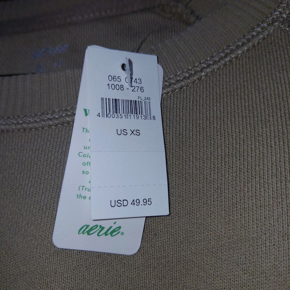 Aerie Women's Tan Crew Neck Sweater - Picture 3 of 4